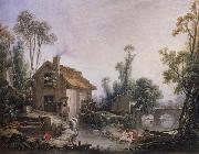 Francois Boucher Landscape with a Watermill oil painting